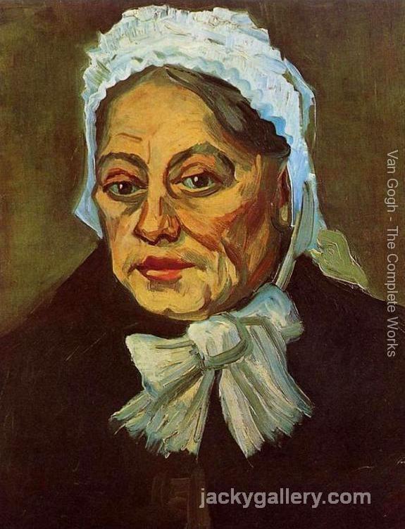 Head Of An Old Woman With White Cap (The Midwife), Van Gogh painting